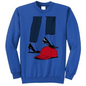 Kamala Harris Heels Stepping On Red Funny Hat Vote 2024 Gift Tall Sweatshirt