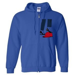 Kamala Harris Heels Stepping On Red Funny Hat Vote 2024 Gift Full Zip Hoodie