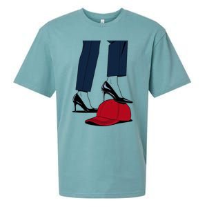 Kamala Harris Heels Stepping On Red Funny Hat Vote 2024 Gift Sueded Cloud Jersey T-Shirt