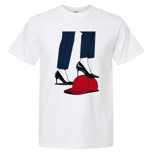 Kamala Harris Heels Stepping On Red Funny Hat Vote 2024 Gift Garment-Dyed Heavyweight T-Shirt