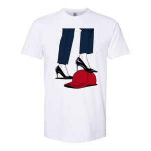 Kamala Harris Heels Stepping On Red Funny Hat Vote 2024 Gift Softstyle CVC T-Shirt