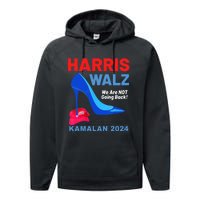 Kamala Harris Heels Stepping On Red Maga Hat Performance Fleece Hoodie