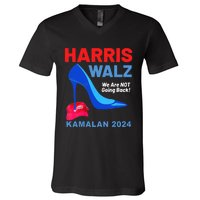 Kamala Harris Heels Stepping On Red Maga Hat V-Neck T-Shirt