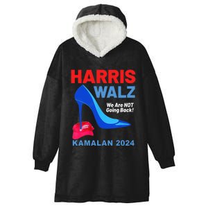 Kamala Harris Heels Stepping On Red Maga Hat Hooded Wearable Blanket