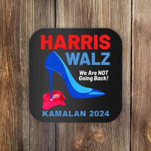 Kamala Harris Heels Stepping On Red Maga Hat Coaster