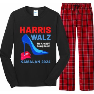 Kamala Harris Heels Stepping On Red Maga Hat Long Sleeve Pajama Set