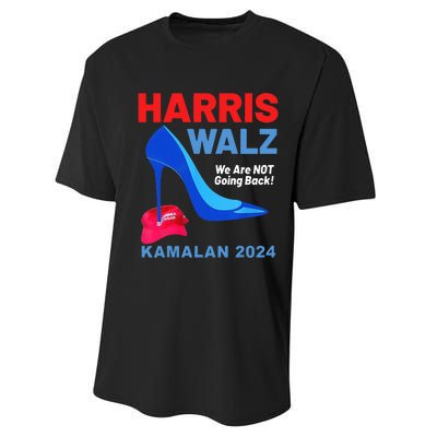 Kamala Harris Heels Stepping On Red Maga Hat Performance Sprint T-Shirt