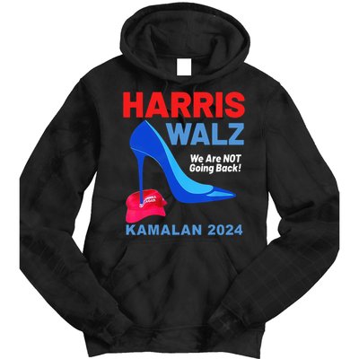 Kamala Harris Heels Stepping On Red Maga Hat Tie Dye Hoodie