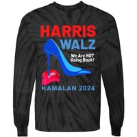 Kamala Harris Heels Stepping On Red Maga Hat Tie-Dye Long Sleeve Shirt