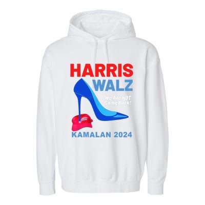 Kamala Harris Heels Stepping On Red Maga Hat Garment-Dyed Fleece Hoodie