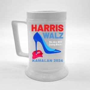 Kamala Harris Heels Stepping On Red Maga Hat Beer Stein