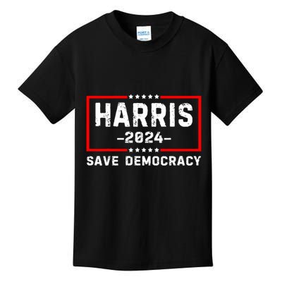 Kamala Harris Harris 2024 Us Flag Democratic President Kids T-Shirt