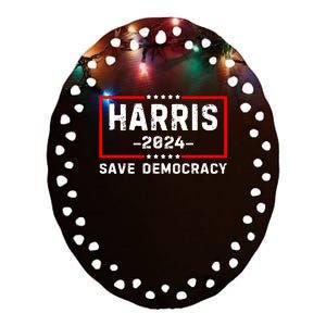 Kamala Harris Harris 2024 Us Flag Democratic President Ceramic Oval Ornament