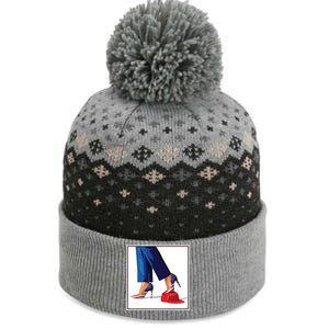 Kamala Harris Heels Stepping On Maga Red Hat The Baniff Cuffed Pom Beanie