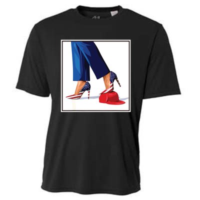 Kamala Harris Heels Stepping On Maga Red Hat Cooling Performance Crew T-Shirt