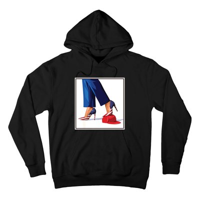 Kamala Harris Heels Stepping On Maga Red Hat Hoodie