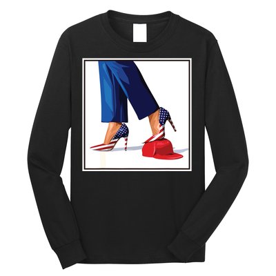 Kamala Harris Heels Stepping On Maga Red Hat Long Sleeve Shirt