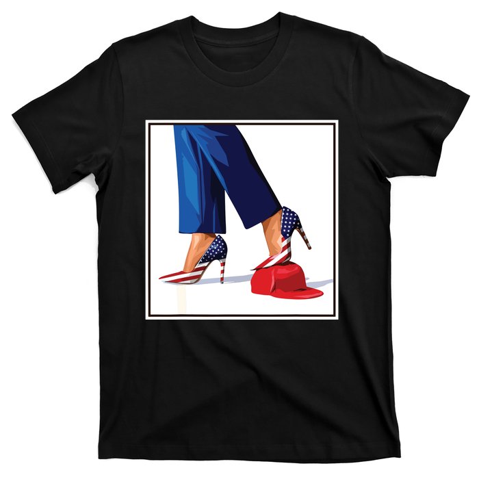 Kamala Harris Heels Stepping On Maga Red Hat T-Shirt