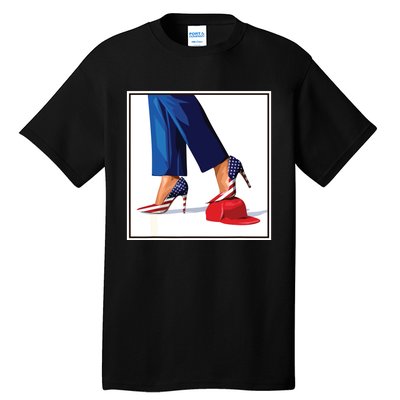 Kamala Harris Heels Stepping On Maga Red Hat Tall T-Shirt