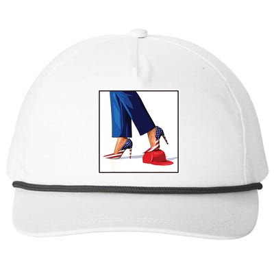 Kamala Harris Heels Stepping On Maga Red Hat Snapback Five-Panel Rope Hat