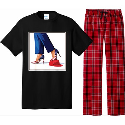 Kamala Harris Heels Stepping On Maga Red Hat Pajama Set