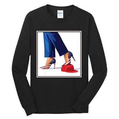 Kamala Harris Heels Stepping On Maga Red Hat Tall Long Sleeve T-Shirt