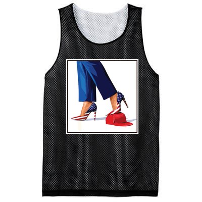 Kamala Harris Heels Stepping On Maga Red Hat Mesh Reversible Basketball Jersey Tank