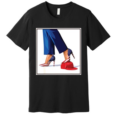 Kamala Harris Heels Stepping On Maga Red Hat Premium T-Shirt