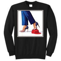 Kamala Harris Heels Stepping On Maga Red Hat Tall Sweatshirt