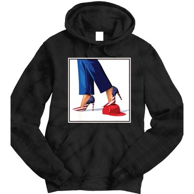 Kamala Harris Heels Stepping On Maga Red Hat Tie Dye Hoodie