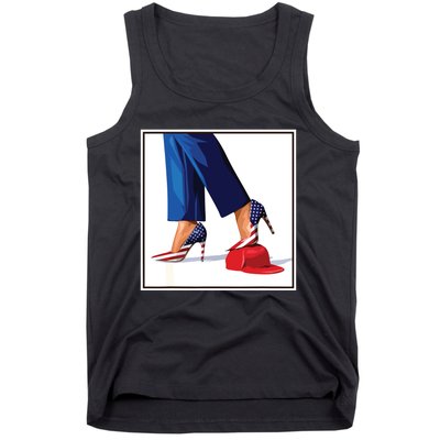 Kamala Harris Heels Stepping On Maga Red Hat Tank Top