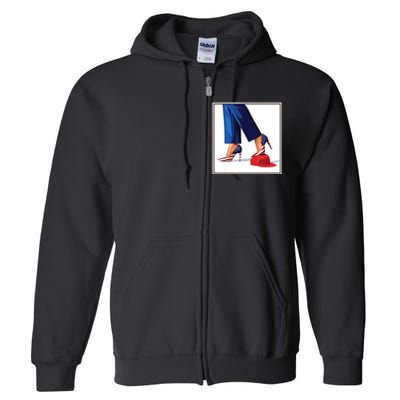 Kamala Harris Heels Stepping On Maga Red Hat Full Zip Hoodie