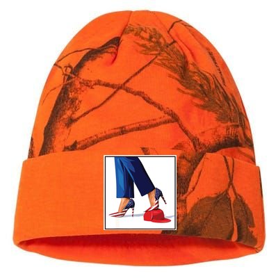 Kamala Harris Heels Stepping On Maga Red Hat Kati Licensed 12" Camo Beanie