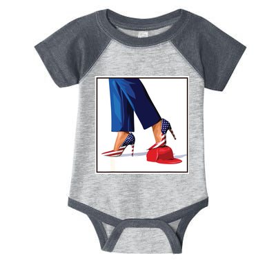 Kamala Harris Heels Stepping On Maga Red Hat Infant Baby Jersey Bodysuit