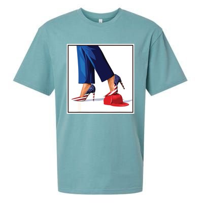 Kamala Harris Heels Stepping On Maga Red Hat Sueded Cloud Jersey T-Shirt