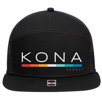 Kona Hawaii Hi Retro Design 7 Panel Mesh Trucker Snapback Hat