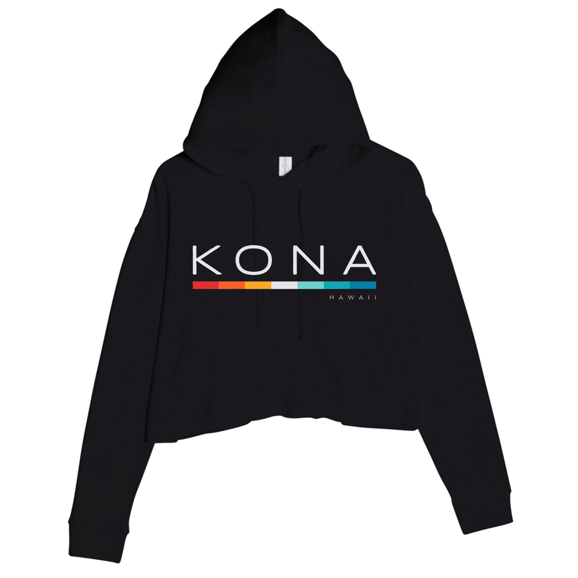 Kona Hawaii Hi Retro Design Crop Fleece Hoodie