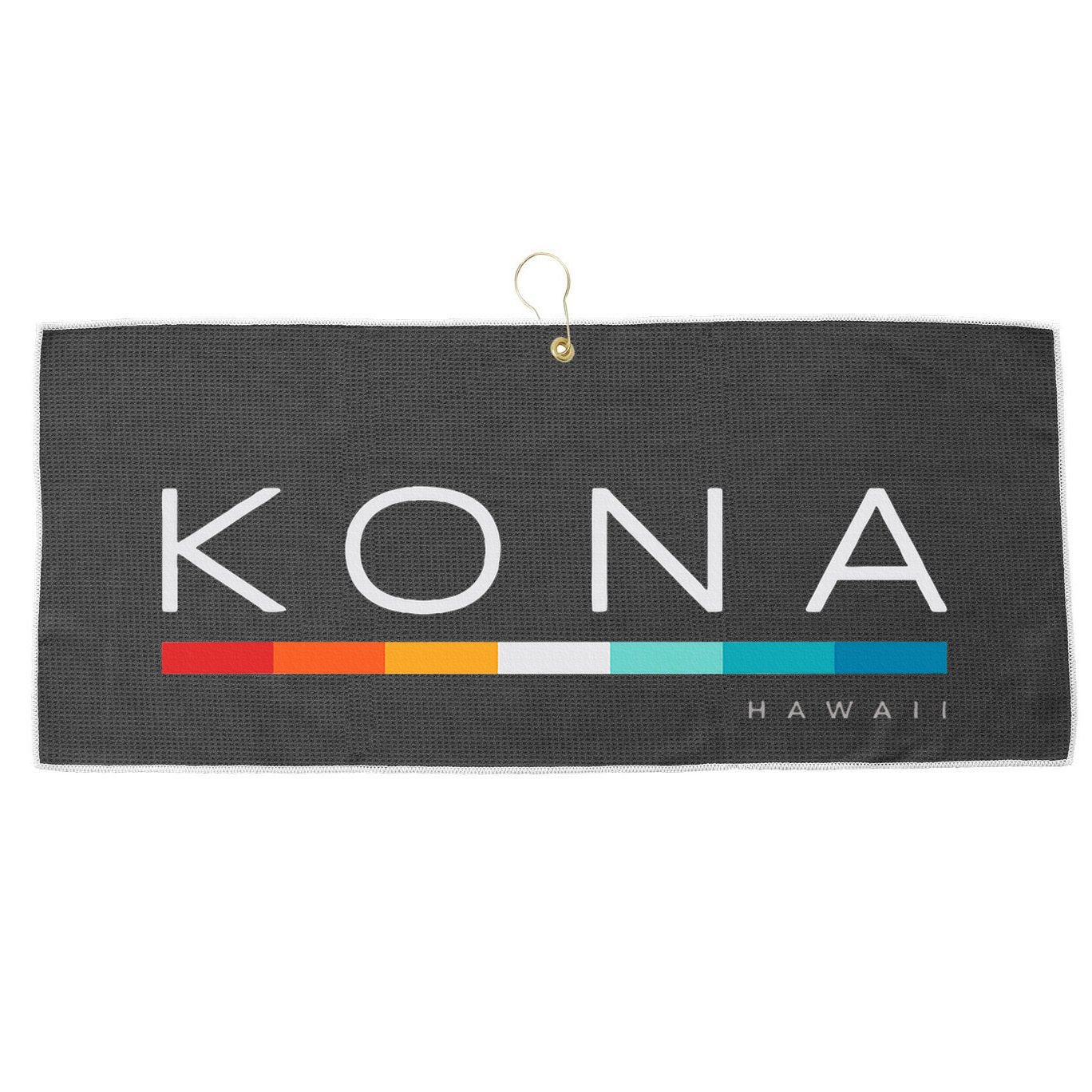 Kona Hawaii Hi Retro Design Large Microfiber Waffle Golf Towel