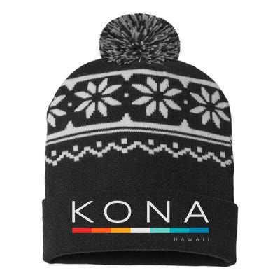 Kona Hawaii Hi Retro Design USA-Made Snowflake Beanie