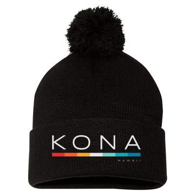 Kona Hawaii Hi Retro Design Pom Pom 12in Knit Beanie