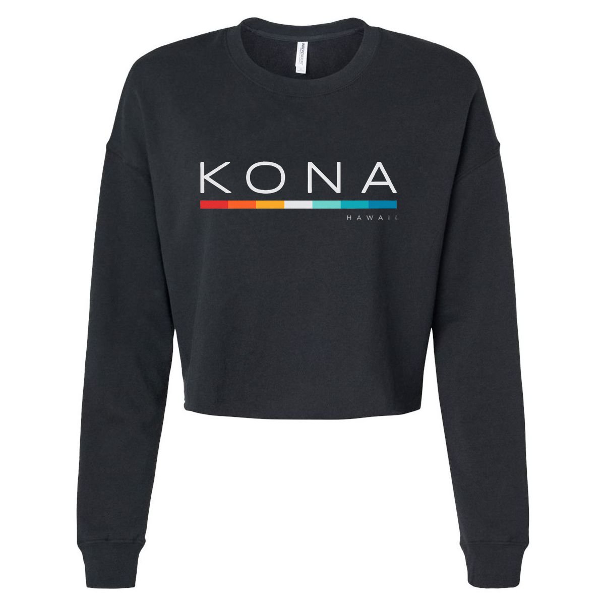 Kona Hawaii Hi Retro Design Cropped Pullover Crew
