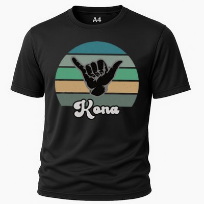 Kona Hawaii HI Retro Shaka Vintage Surfer Surfing Hang Loose Performance Shirt