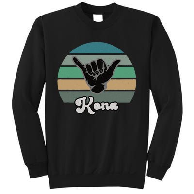 Kona Hawaii HI Retro Shaka Vintage Surfer Surfing Hang Loose Sweatshirt