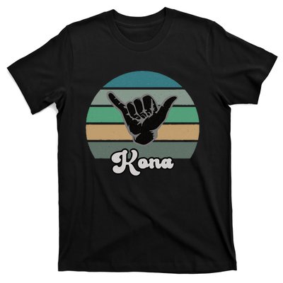 Kona Hawaii HI Retro Shaka Vintage Surfer Surfing Hang Loose T-Shirt