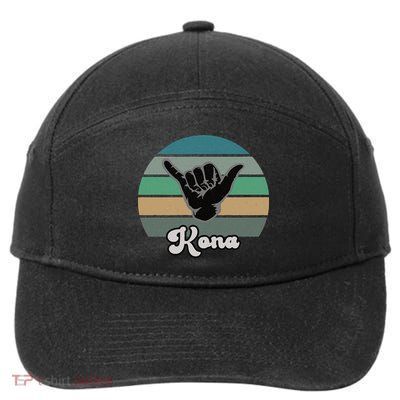 Kona Hawaii HI Retro Shaka Vintage Surfer Surfing Hang Loose 7-Panel Snapback Hat