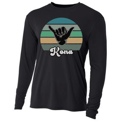 Kona Hawaii HI Retro Shaka Vintage Surfer Surfing Hang Loose Cooling Performance Long Sleeve Crew