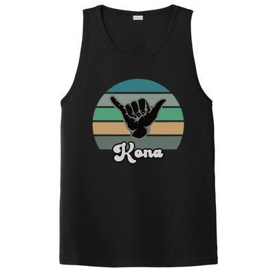 Kona Hawaii HI Retro Shaka Vintage Surfer Surfing Hang Loose PosiCharge Competitor Tank