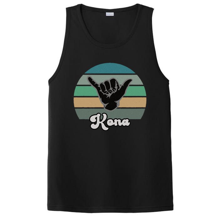 Kona Hawaii HI Retro Shaka Vintage Surfer Surfing Hang Loose PosiCharge Competitor Tank