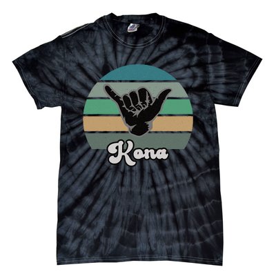 Kona Hawaii HI Retro Shaka Vintage Surfer Surfing Hang Loose Tie-Dye T-Shirt