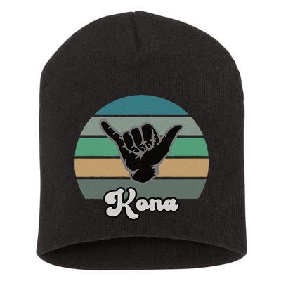 Kona Hawaii HI Retro Shaka Vintage Surfer Surfing Hang Loose Short Acrylic Beanie